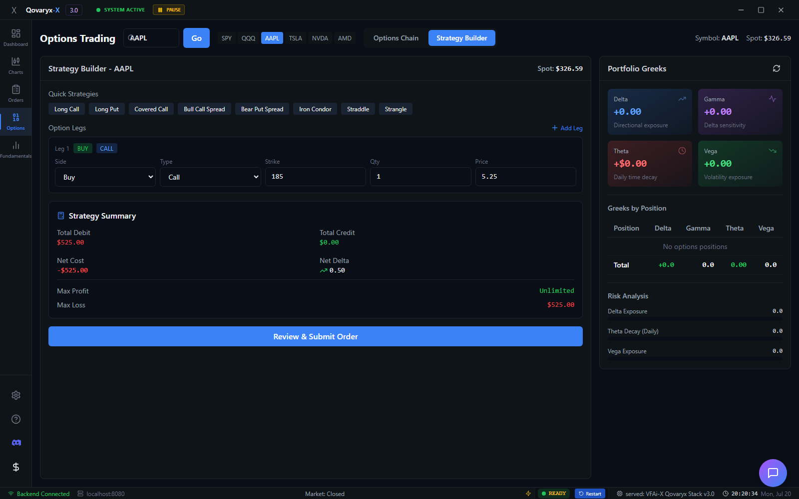 Qovaryx 3.0 strategy builder